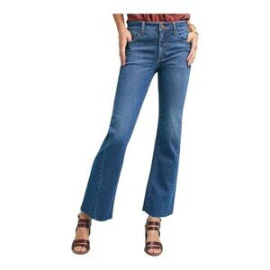 Anthropologie Pilcro and the Letterpress High Rise Flare Ankle Raw Hem Blue 29